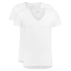 T-Shirt Diepe V Hals Stretch Wit 2-pack-0