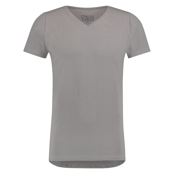 T-Shirt Normale V Hals Stretch Grijs 6-pack-0