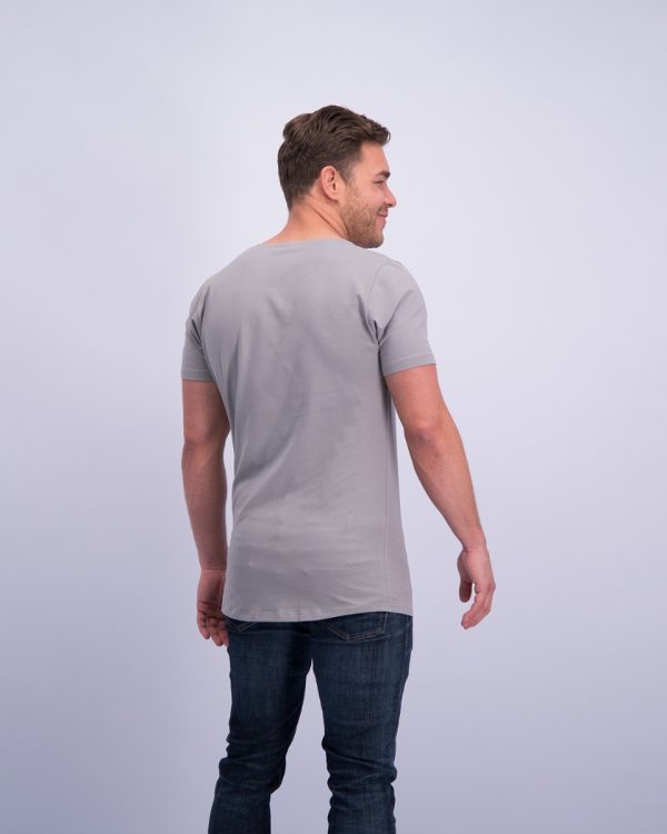 T-Shirt Diepe V Hals Stretch Grijs 8-pack-550