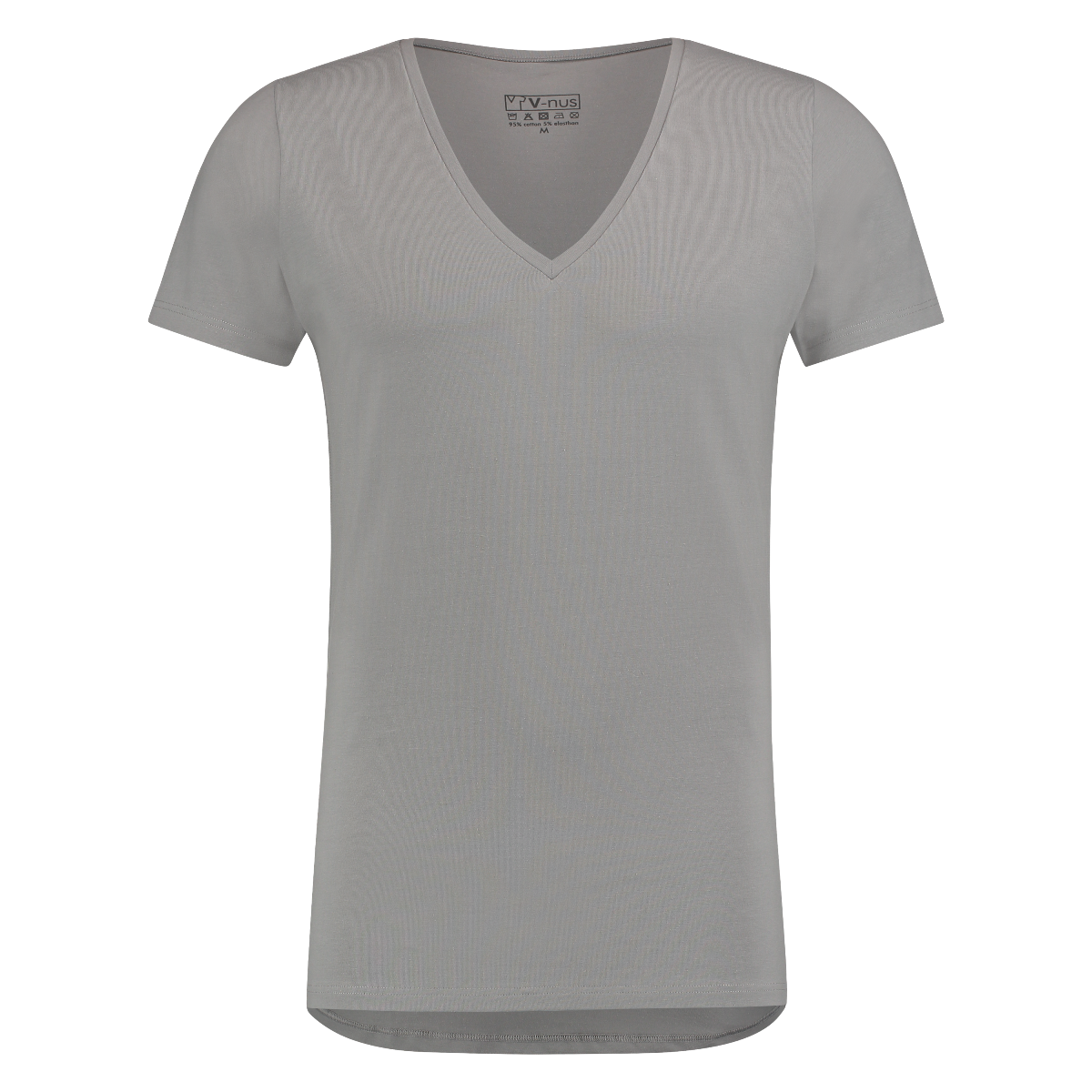 T-Shirt Diepe V Hals Stretch Grijs 8-pack-0