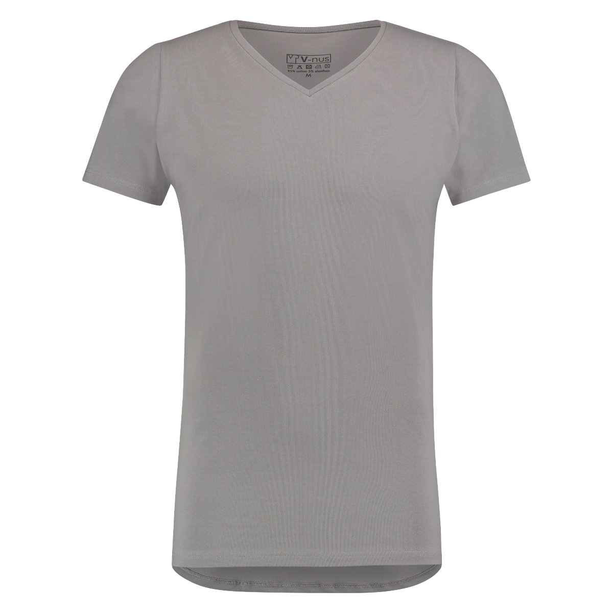 T-Shirt Normale V Hals Stretch Grijs 10-pack-0